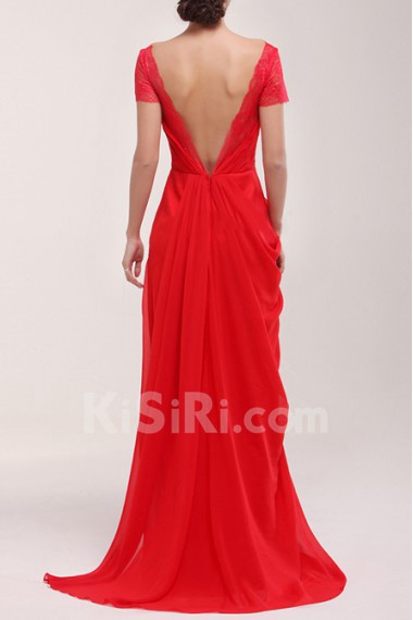 Chiffon Scoop Neckline A-line Dress