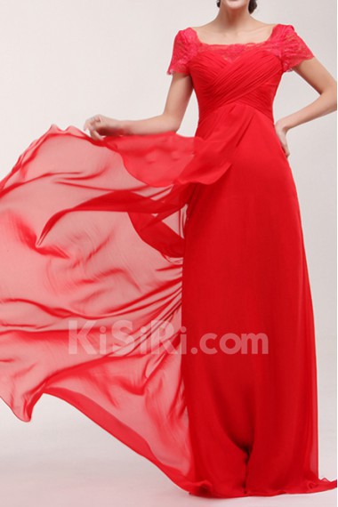 Chiffon Scoop Neckline A-line Dress