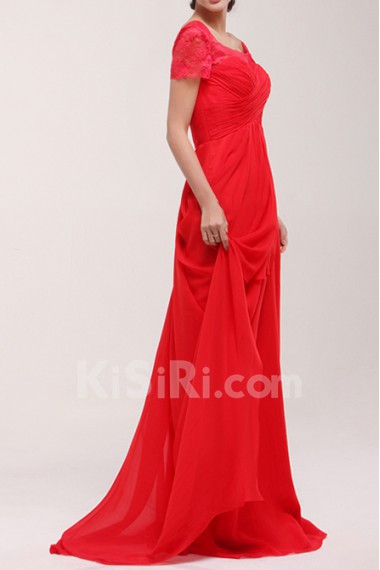 Chiffon Scoop Neckline A-line Dress