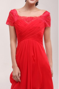 Chiffon Scoop Neckline A-line Dress