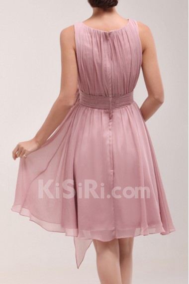 Chiffon Jewel Neckline Short A-line Dress