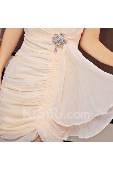 Satin Strapless Dress with Diamond