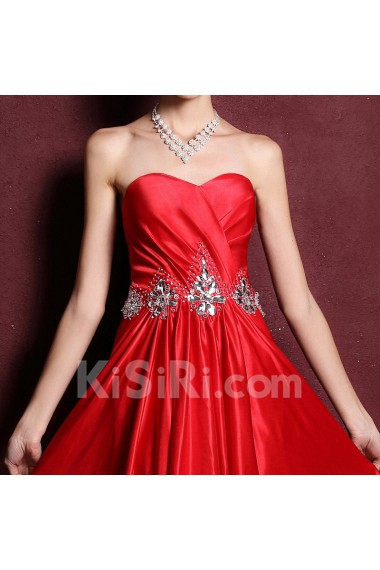 Satin Sweetheart Dress with Diamond