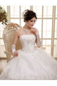 Tulle Strapless Ball Gown Dress with Beading and Sequins