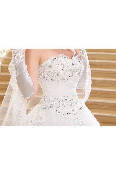 Lace Sweetheart Ball Gown Dress with Beading and Bow