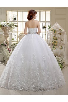 Lace and Tulle Sweetheart Ball Gown Dress with Beading