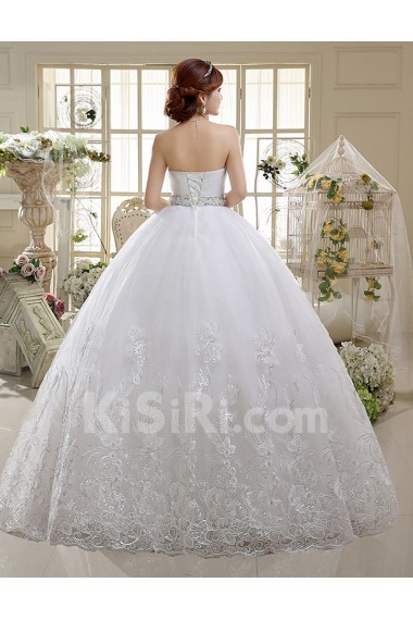 Lace and Tulle Sweetheart Ball Gown Dress with Beading