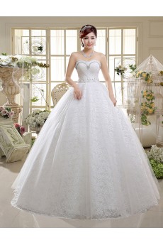 Lace Sweetheart Ball Gown Dress with Beading and Bead