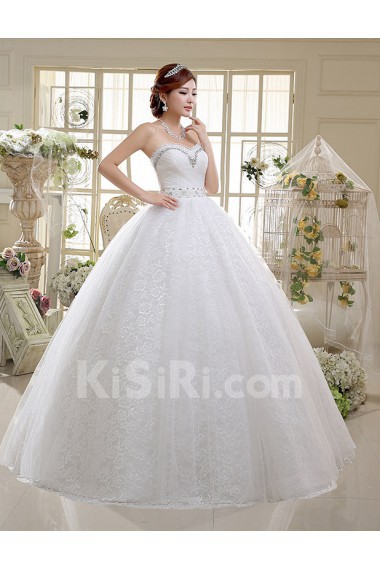 Lace Sweetheart Ball Gown Dress with Beading and Bead