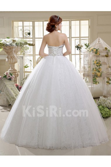 Lace Sweetheart Ball Gown Dress with Beading and Bead