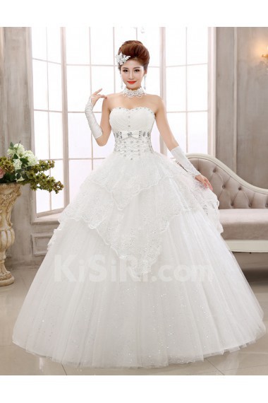 Lace Sweetheart Ball Gown Dress with Beading