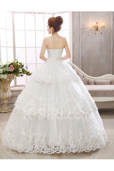 Lace Sweetheart Ball Gown Dress with Beading and Sequin