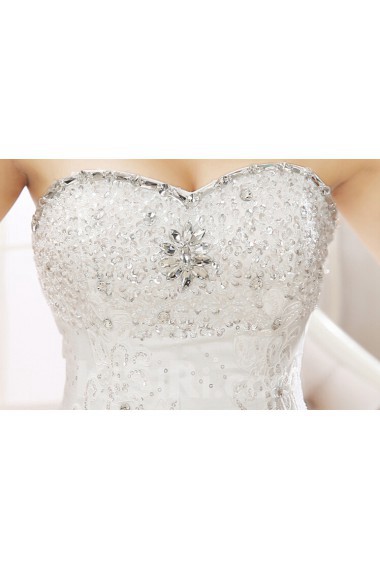 Lace Sweetheart Ball Gown Dress with Beading and Sequin