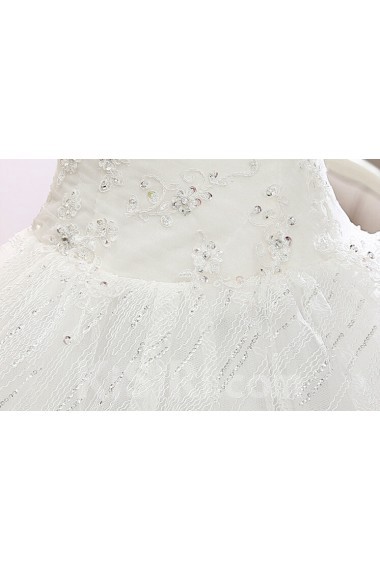 Lace Sweetheart Ball Gown Dress with Beading