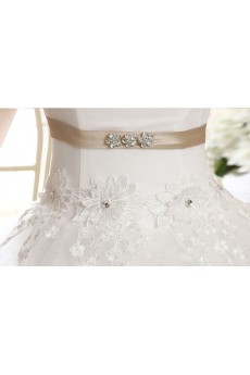 Lace High-Neck Ball Gown Dress with Embroidery