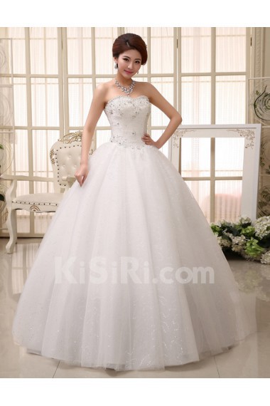 Lace Sweetheart Ball Gown Dress with Beading