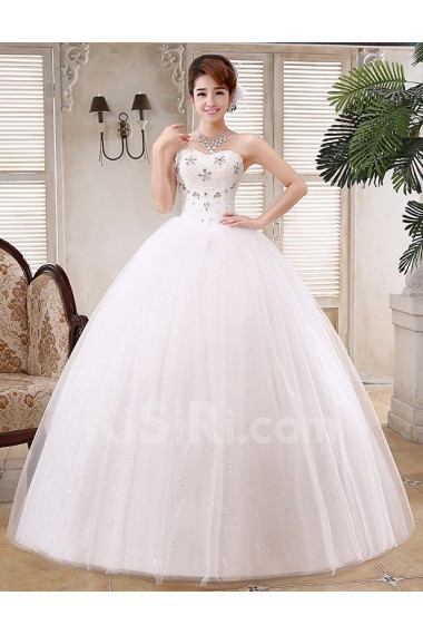 Lace and Tulle Sweetheart Ball Gown Dress with Beading