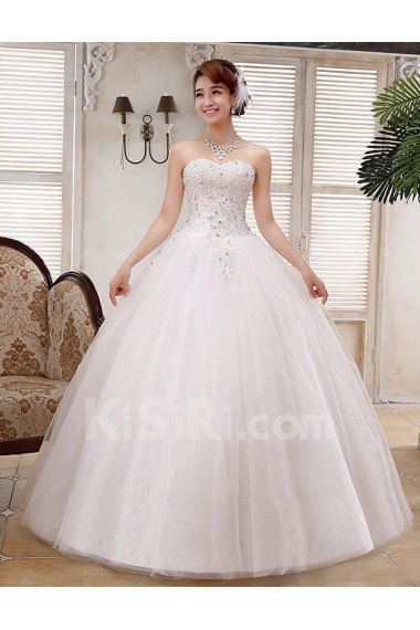 Lace and Tulle Sweetheart Ball Gown Dress with Beading and Sequin