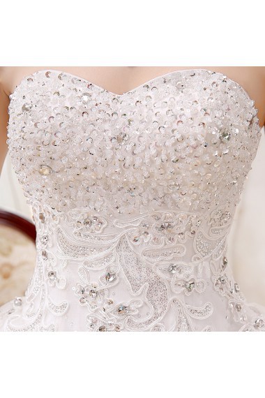 Lace and Tulle Sweetheart Ball Gown Dress with Beading and Sequin