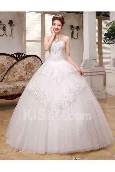 Lace and Tulle Sweetheart Ball Gown Dress with Sequin