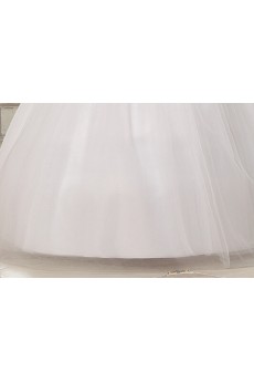 Lace and Tulle Strapless Ball Gown Dress with Embroidery