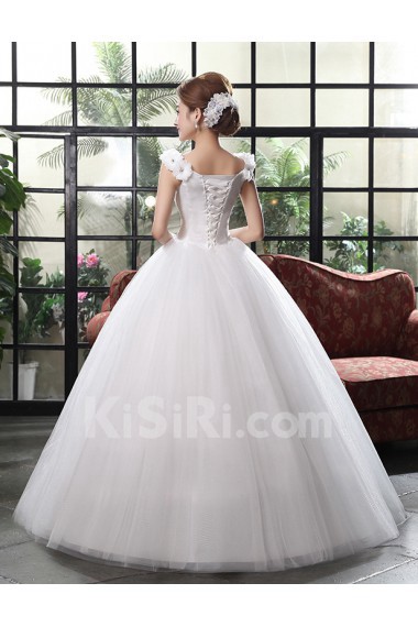 Lace and Tulle V-Neck Ball Gown Dress with Beading