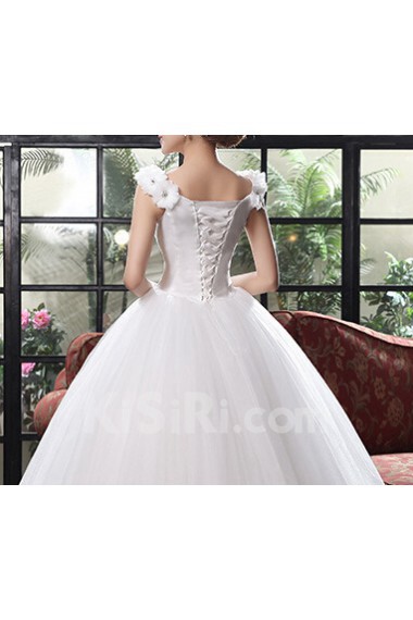 Lace and Tulle V-Neck Ball Gown Dress with Beading