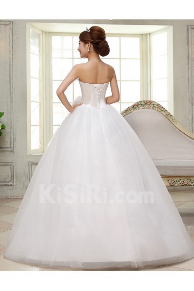 Lace and Tulle Scallop Ball Gown Dress with Bead and Bow