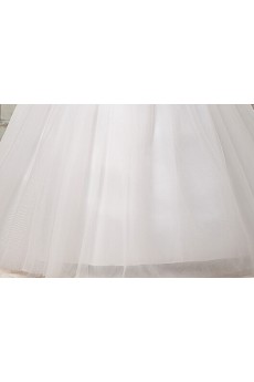 Lace and Tulle Strapless Ball Gown Dress with Beading