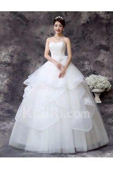 Lace and Tulle Sweetheart Ball Gown Dress with Bow