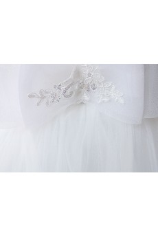 Lace and Tulle Sweetheart Ball Gown Dress with Bow