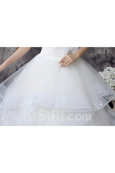 Lace and Tulle Sweetheart Ball Gown Dress with Bow