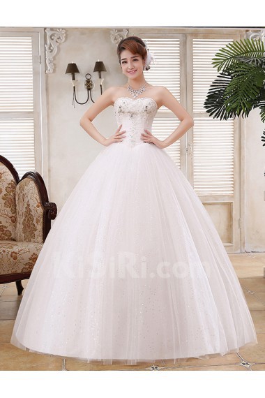 Lace and Tulle Sweetheart Ball Gown Dress with Beading and Sequin