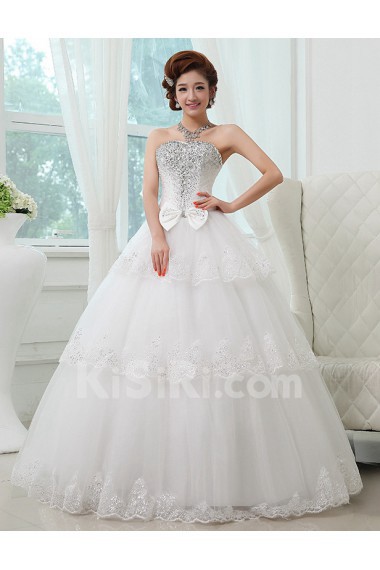 Lace and Tulle Sweetheart Ball Gown Dress with Beading