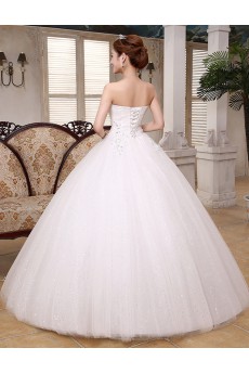 Lace and Tulle sweetheart Ball Gown Dress with Handmade Flower