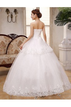 Lace and Tulle Sweetheart Ball Gown Dress with Beading