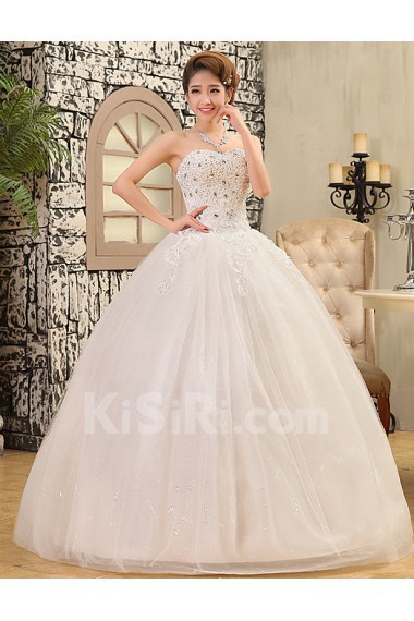 Lace and Tulle Sweetheart Ball Gown Dress with Beading