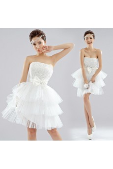 Lace Strapless Sheath Dress with Bow