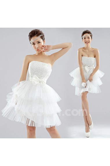 Lace Strapless Sheath Dress with Bow