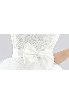 Lace Strapless Sheath Dress with Bow