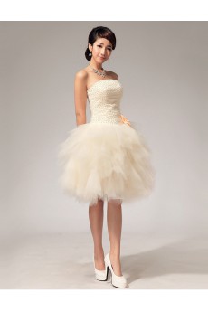 Tulle Strapless Sheath Dress with Bead