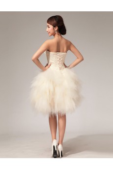 Tulle Strapless Sheath Dress with Bead