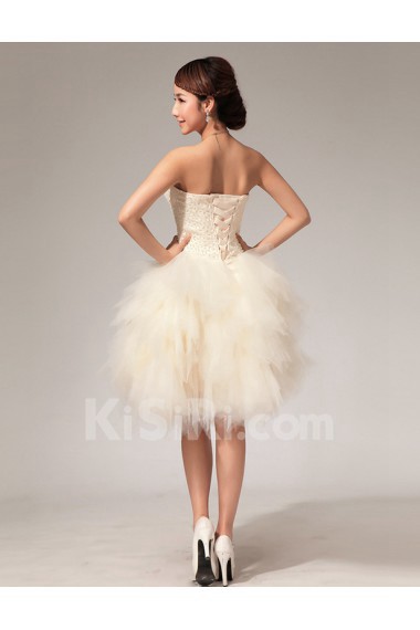 Tulle Strapless Sheath Dress with Bead