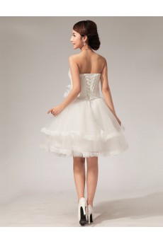 Tulle Sweetheart Sheath Dress with Handmade Flower