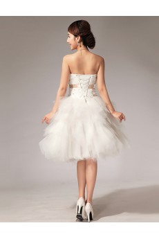 Tulle Strapless Sheath Dress with Handmade Flower