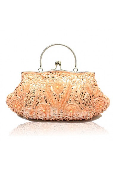 Satin Embroidery Bead Handbag