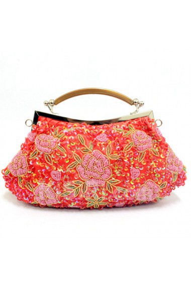 Satin Embroidery Bead Handbag/Clutche