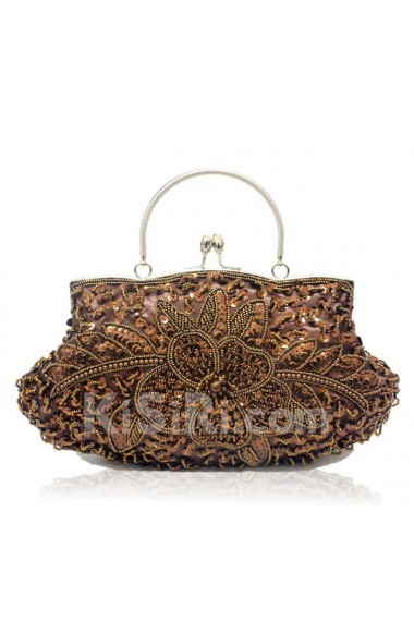 Satin Embroidery Bead Handbag