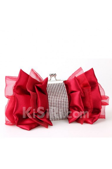 Stain Rhinestone and Bowknot Handbag