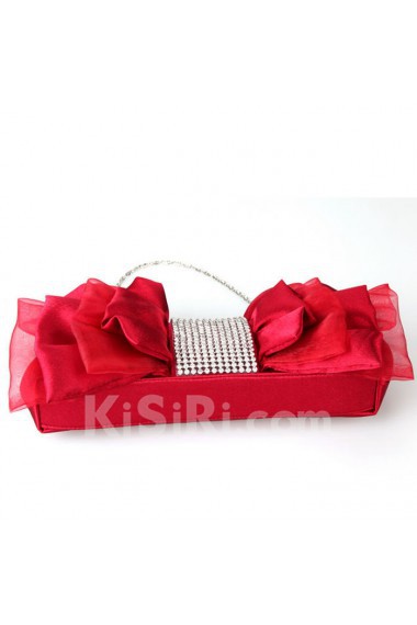 Stain Rhinestone and Bowknot Handbag